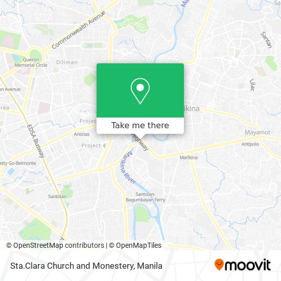 Sta.Clara Church and Monestery map