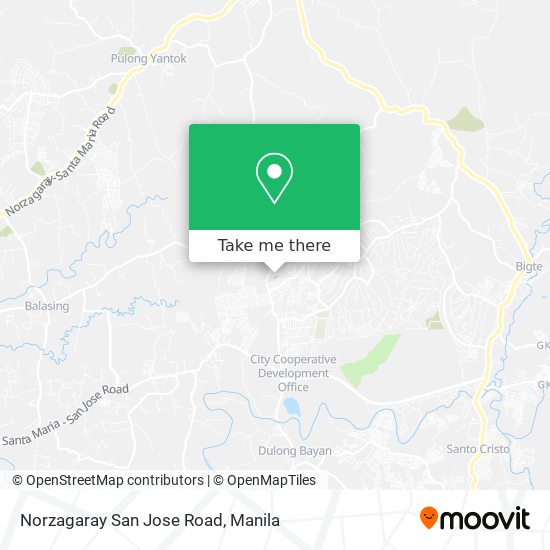Norzagaray San Jose Road map