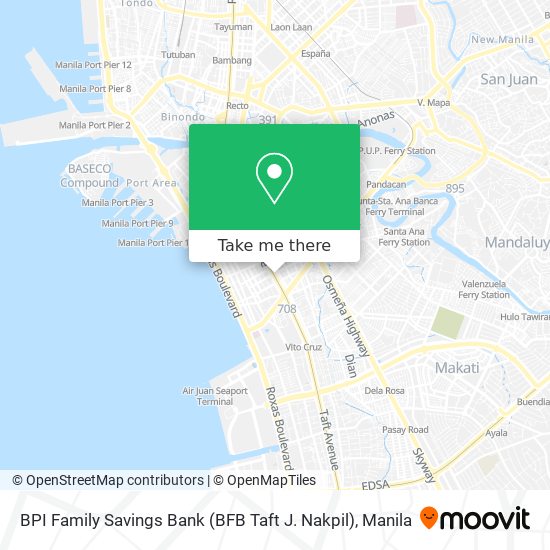 BPI Family Savings Bank (BFB Taft J. Nakpil) map