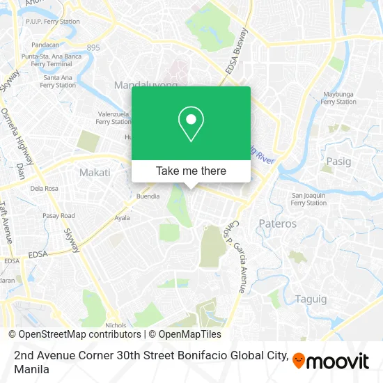 2nd Avenue Corner 30th Street Bonifacio Global City map