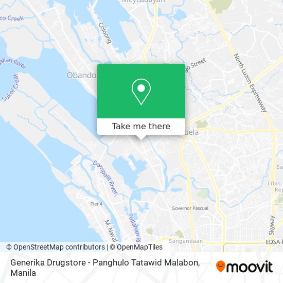 Generika Drugstore - Panghulo Tatawid Malabon map