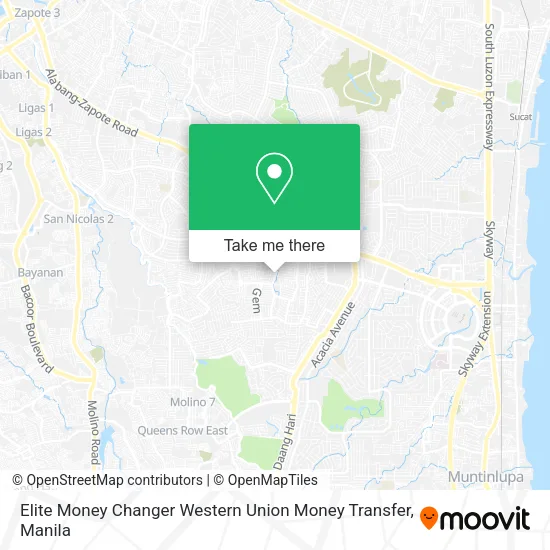 Elite Money Changer Western Union Money Transfer map