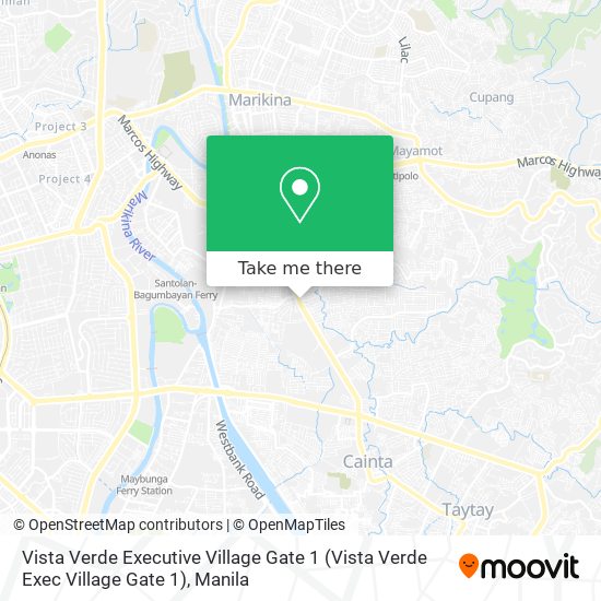 Vista Verde Executive Village Gate 1 map