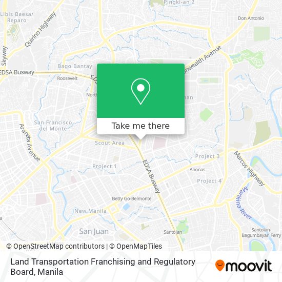 Land Transportation Franchising and Regulatory Board map