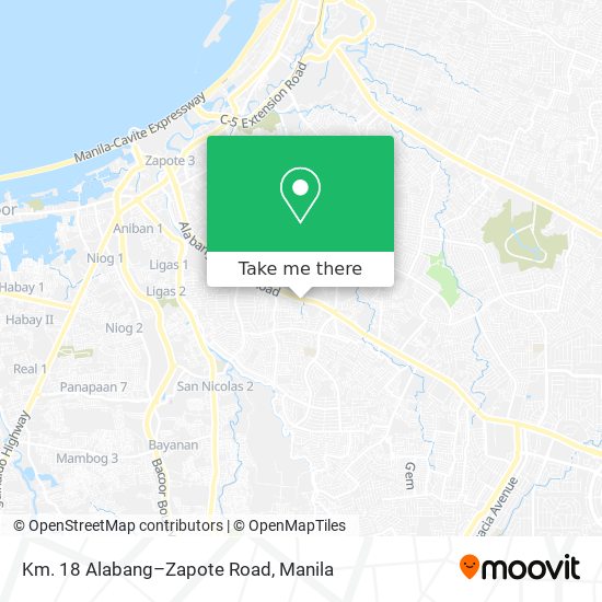 Km. 18 Alabang–Zapote Road map