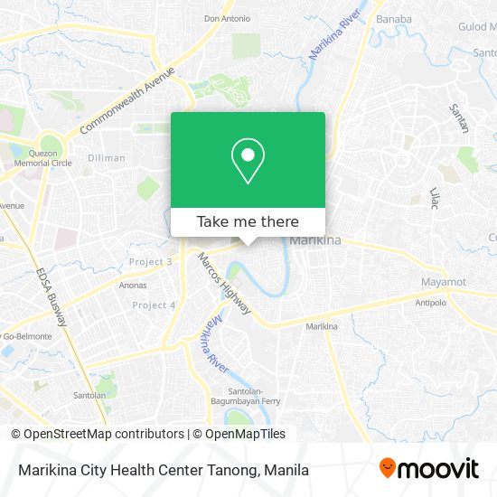 Marikina City Health Center Tanong map