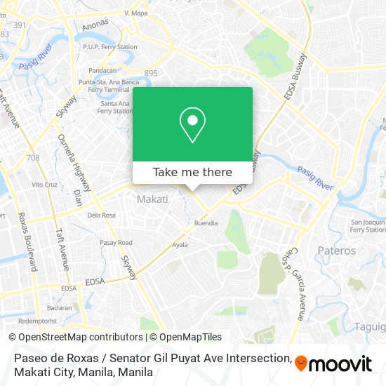 Paseo de Roxas / Senator Gil Puyat Ave Intersection, Makati City, Manila map