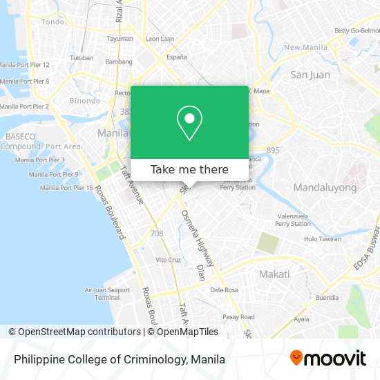 Philippine College of Criminology map