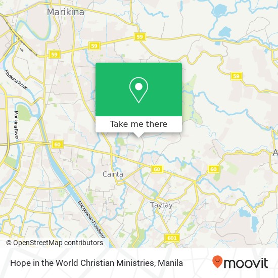 Hope in the World Christian Ministries map