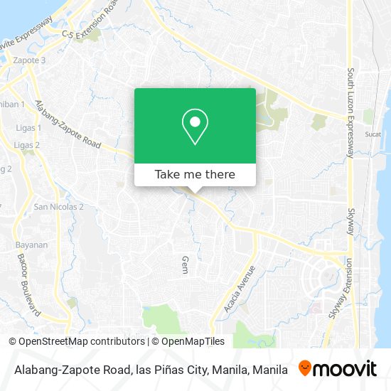 Alabang-Zapote Road, las Piñas City, Manila map