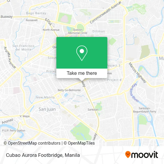 Cubao Aurora Footbridge map