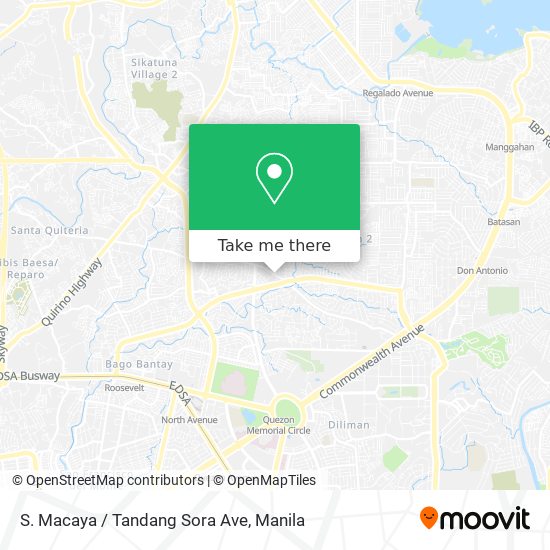 S. Macaya / Tandang Sora Ave map