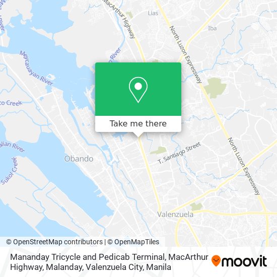 Mananday Tricycle and Pedicab Terminal, MacArthur Highway, Malanday, Valenzuela City map