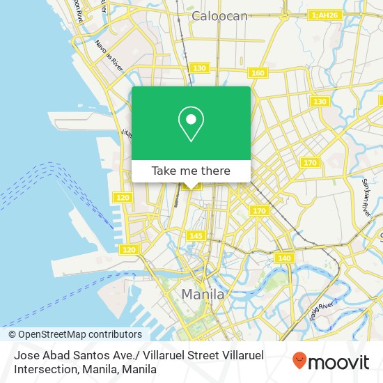 Jose Abad Santos Ave./ Villaruel Street Villaruel Intersection, Manila map