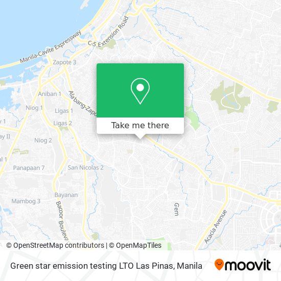 Green star emission testing LTO Las Pinas map