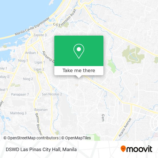 DSWD Las Pinas City Hall map