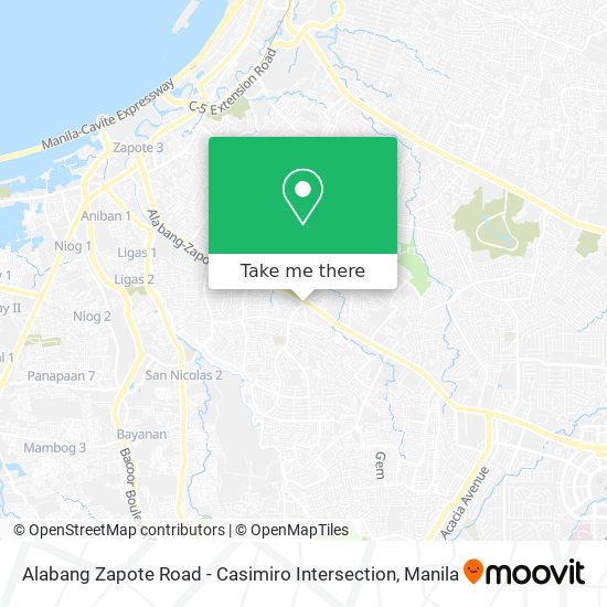 Alabang Zapote Road - Casimiro Intersection map
