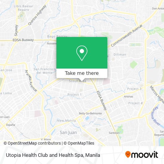 Utopia Health Club and Health Spa map
