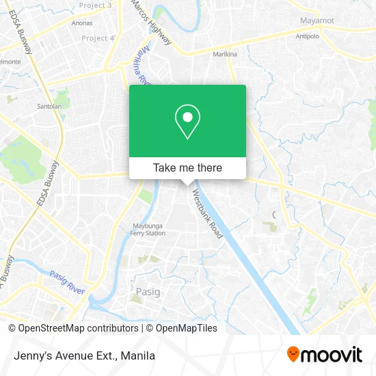 Jenny's Avenue Ext. map