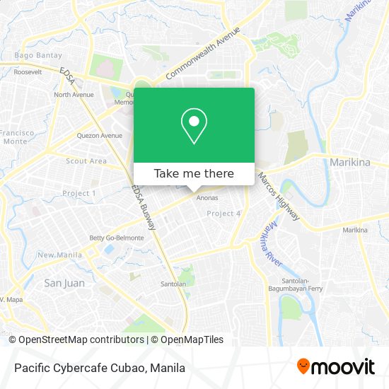 Pacific Cybercafe Cubao map