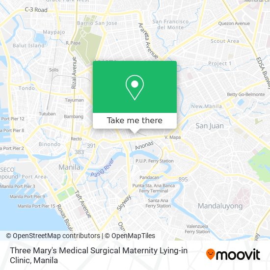 Three Mary's Medical Surgical Maternity Lying-in Clinic map