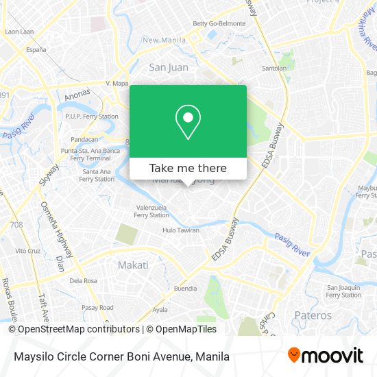 Maysilo Circle Corner Boni Avenue map