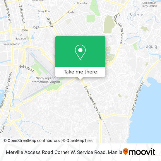 Merville Access Road Corner W. Service Road map