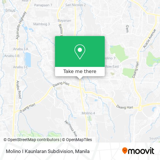 Molino I Kaunlaran Subdivision map