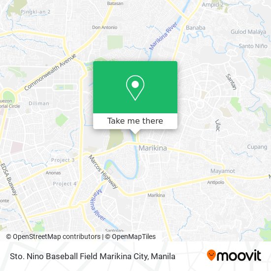 Sto. Nino Baseball Field Marikina City map