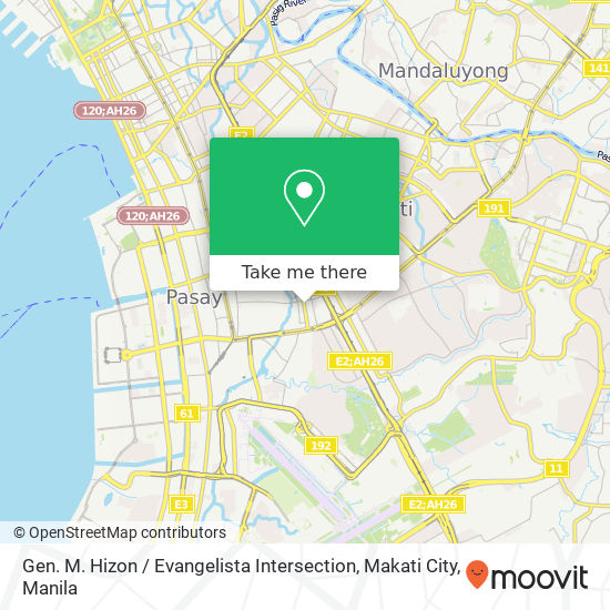 Gen. M. Hizon / Evangelista Intersection, Makati City map