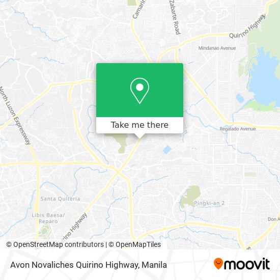 Avon Novaliches Quirino Highway map