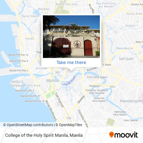 College of the Holy Spirit Manila map
