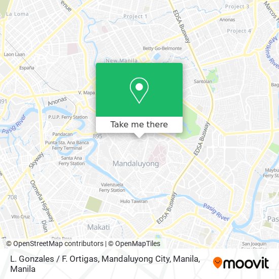 L. Gonzales / F. Ortigas, Mandaluyong City, Manila map