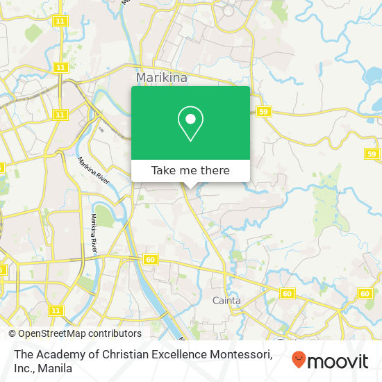 The Academy of Christian Excellence Montessori, Inc. map