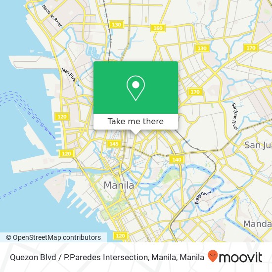 Quezon Blvd / P.Paredes Intersection, Manila map