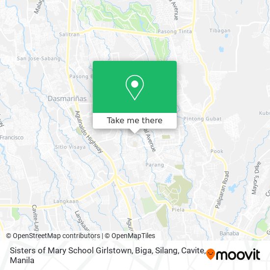 Sisters of Mary School Girlstown, Biga, Silang, Cavite map