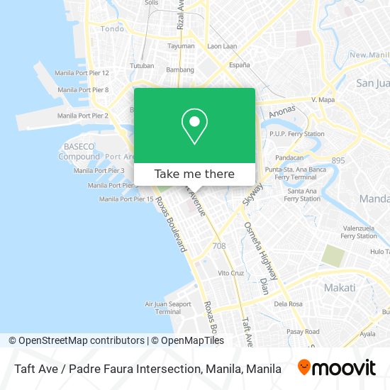 Taft Ave / Padre Faura Intersection, Manila map
