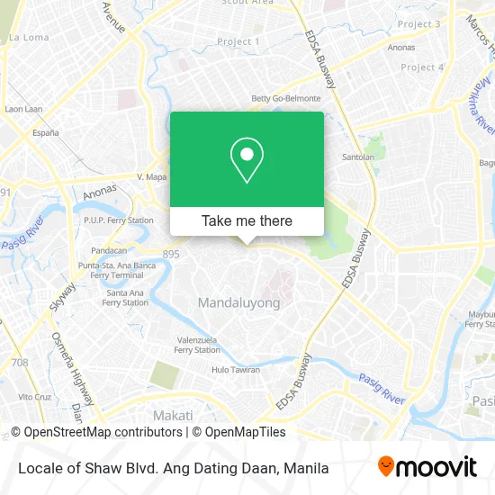 Locale of Shaw Blvd. Ang Dating Daan map