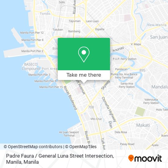 Padre Faura / General Luna Street Intersection, Manila map