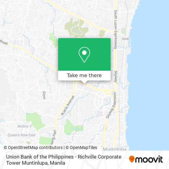 Union Bank of the Philippines - Richville Corporate Tower Muntinlupa map