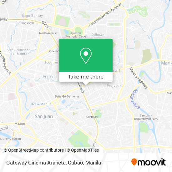 Gateway Cinema Araneta, Cubao map