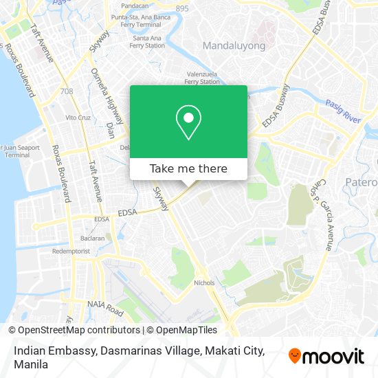 Indian Embassy, Dasmarinas Village, Makati City map