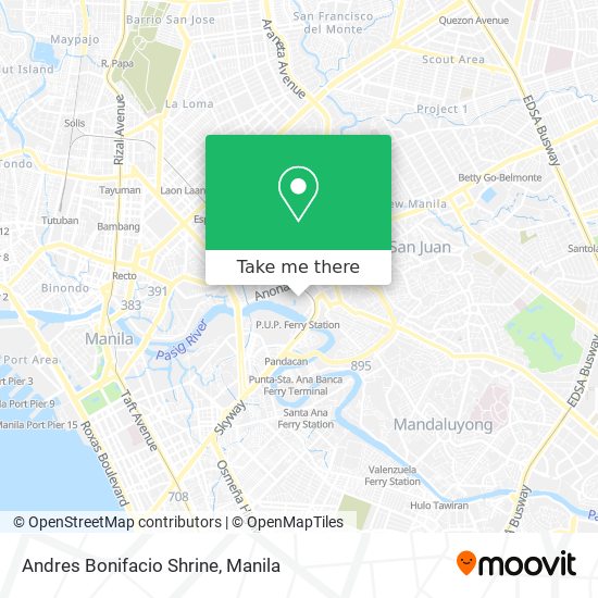 Andres Bonifacio Shrine map