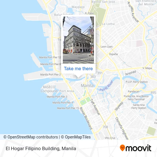 El Hogar Filipino Building map