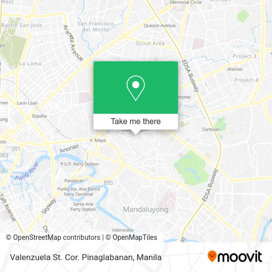 Valenzuela St. Cor. Pinaglabanan map
