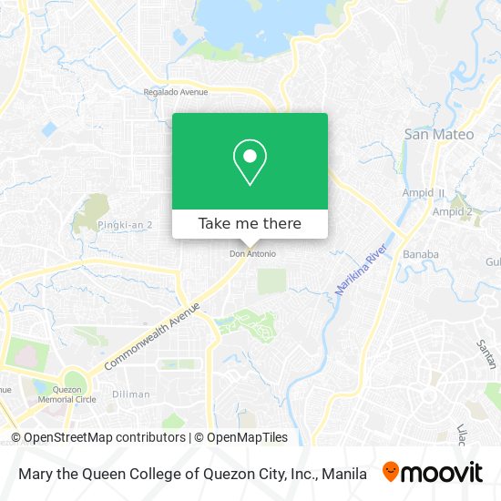 Mary the Queen College of Quezon City, Inc. map