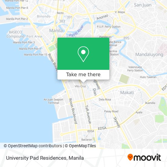 University Pad Residences map