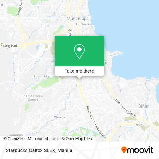 Starbucks Caltex SLEX map