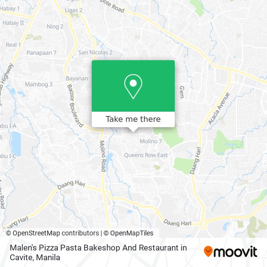 Malen's Pizza Pasta Bakeshop And Restaurant in Cavite map