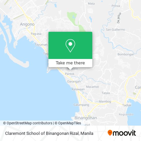 Claremont School of Binangonan  Rizal map